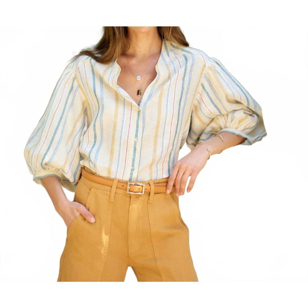 NEW ROAD TO NOWHERE edith blouse in bahama stripe